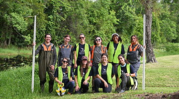 IERE students and faculty posed standing together