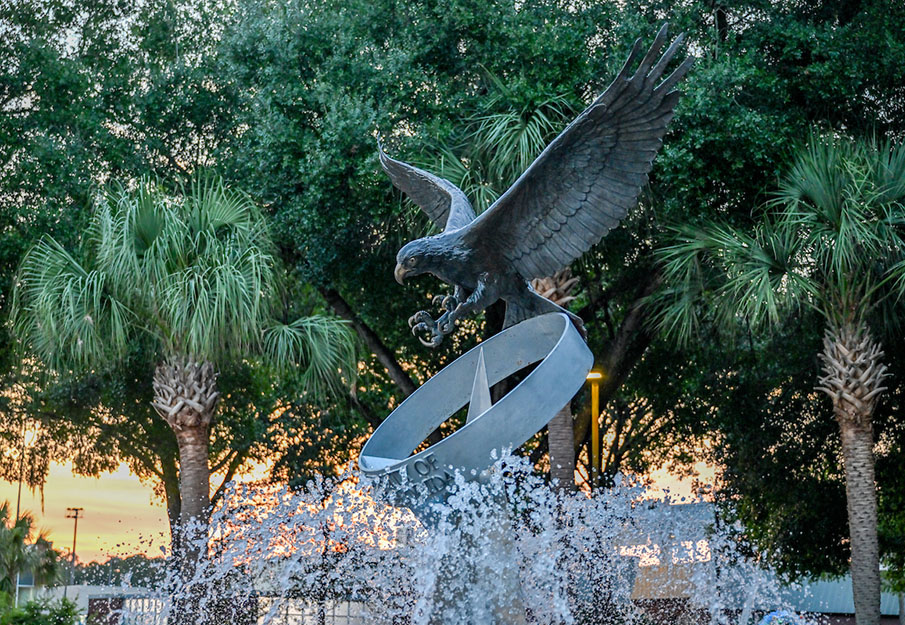 Osprey Fountain at sunset