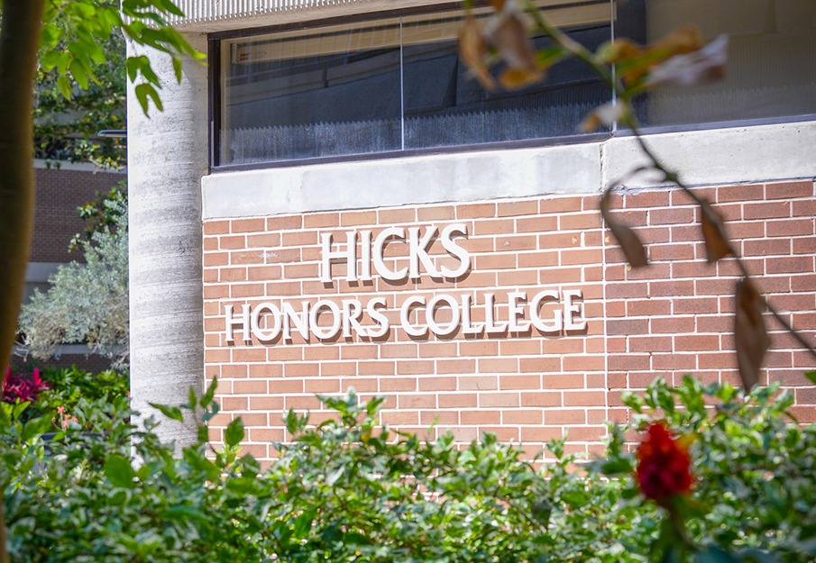 Outside view of the Hicks Honors College