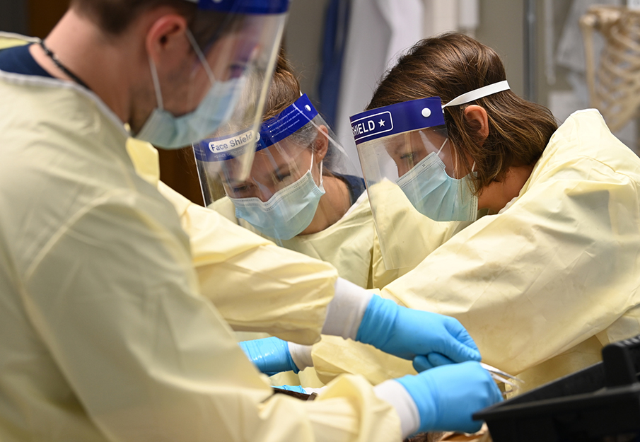 Students in scrubs