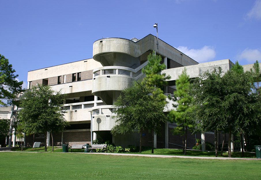 Outside of the John E. Matthews Jr. Computer Science Building,  Building 15