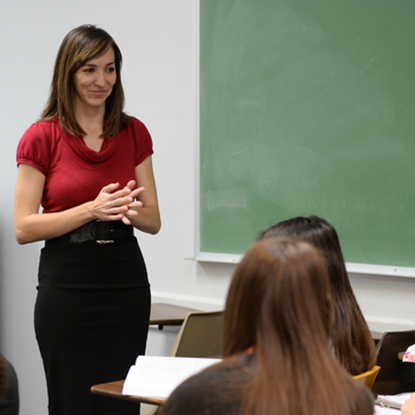 faculty member teaching students in classroom