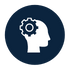 Icon of a Gear and a Person Graphic