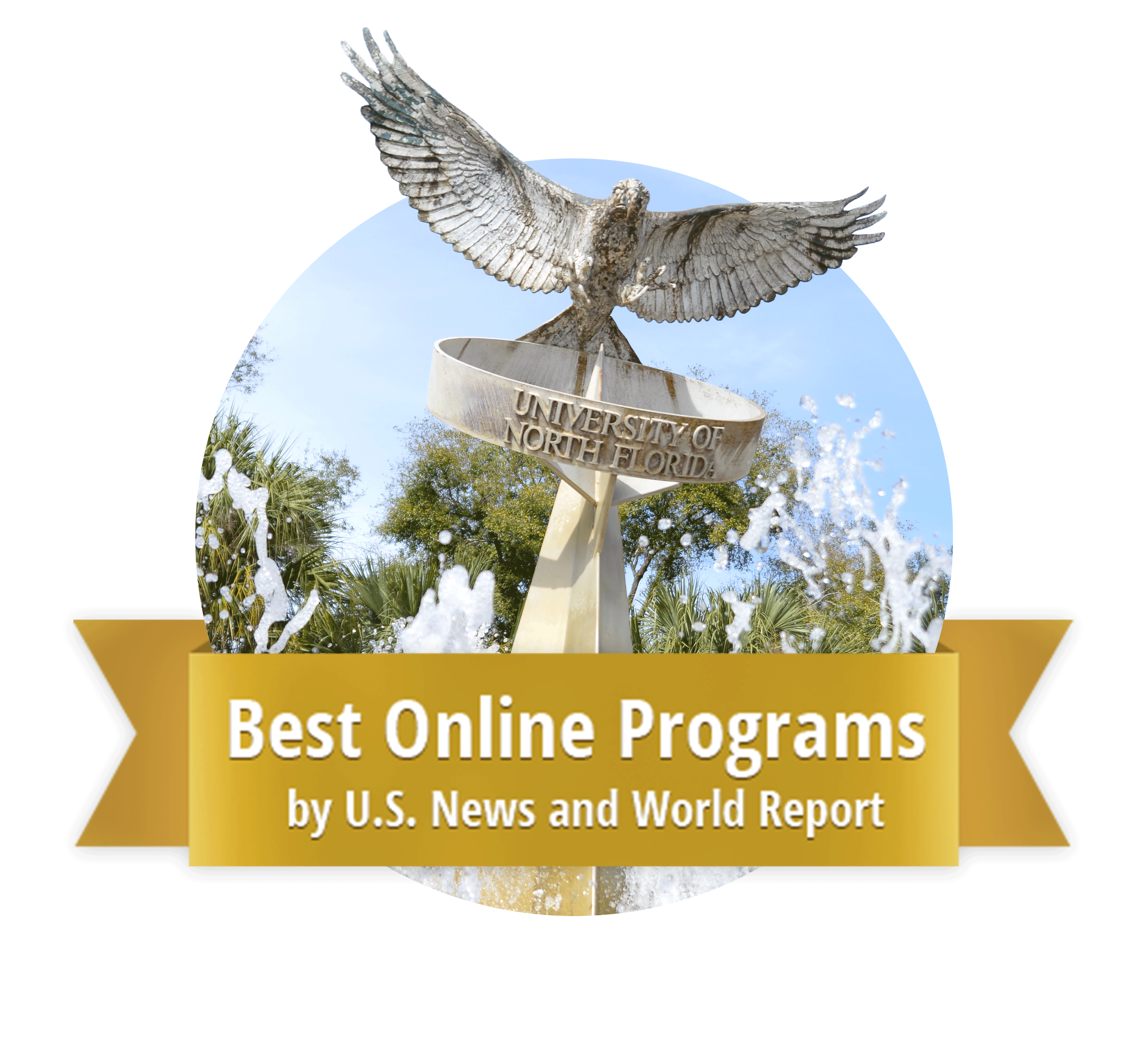 UNF Osprey Statue and Best Online Programs by U.S. NEWS and World Report
