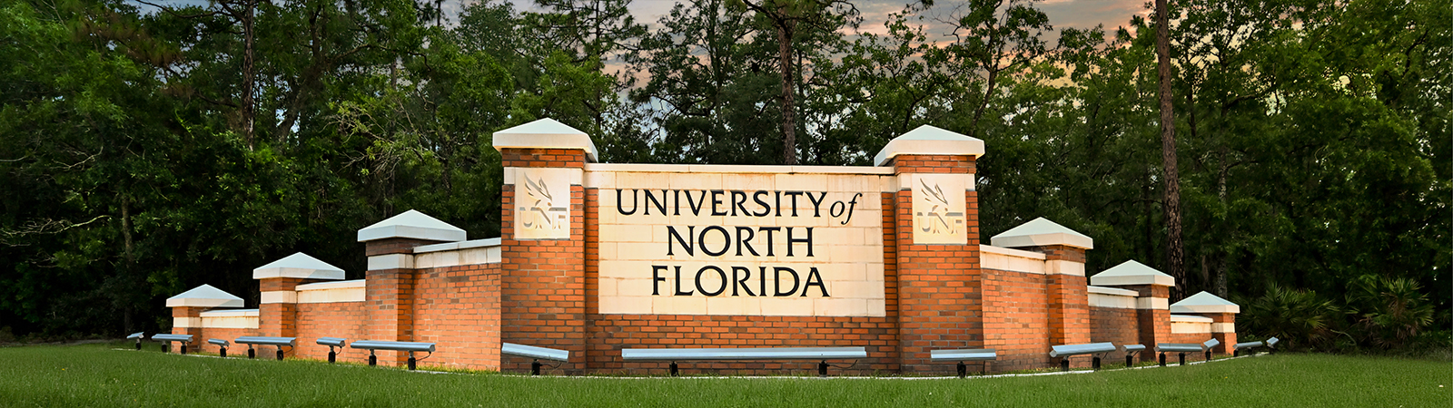 university of north florida brick entrance sign