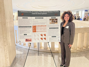 hannah merritt in front of her presentation