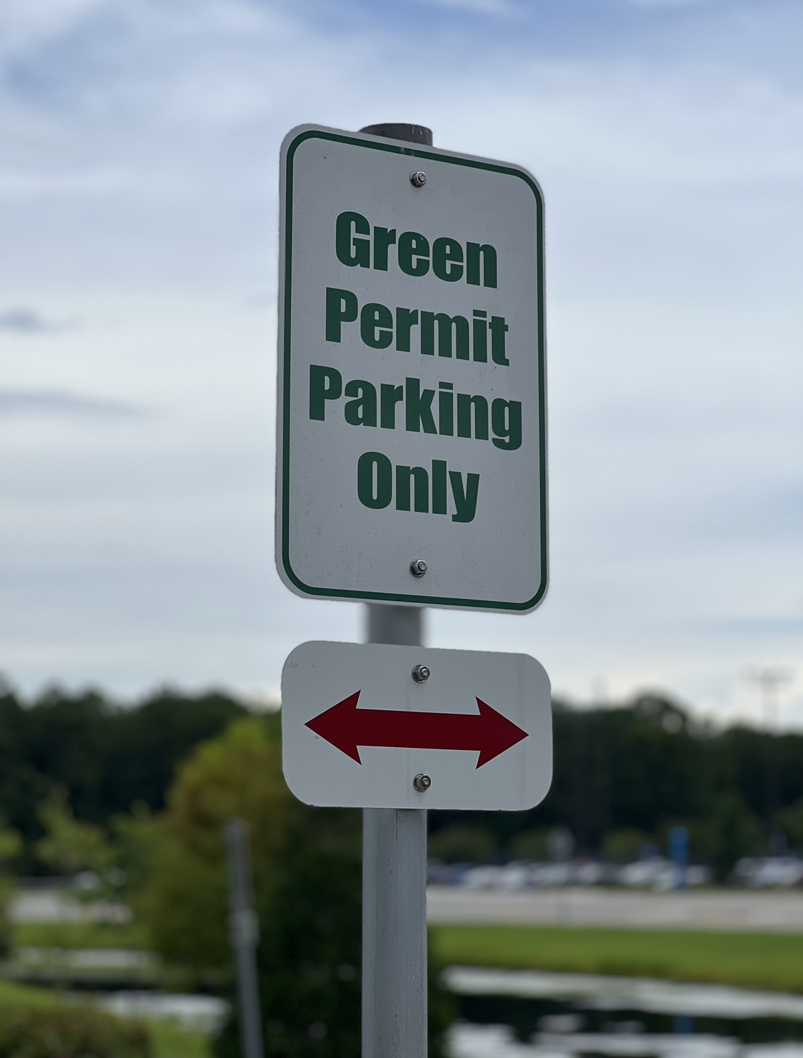Green Permit Parking Sign