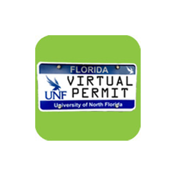 virtual permit on a UNF license plate