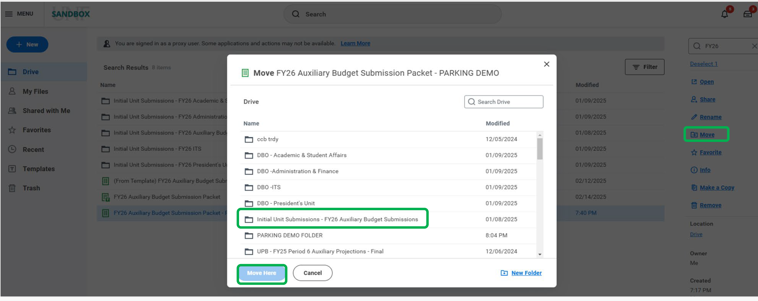 Submit Auxiliary Budget screenshot of the process above