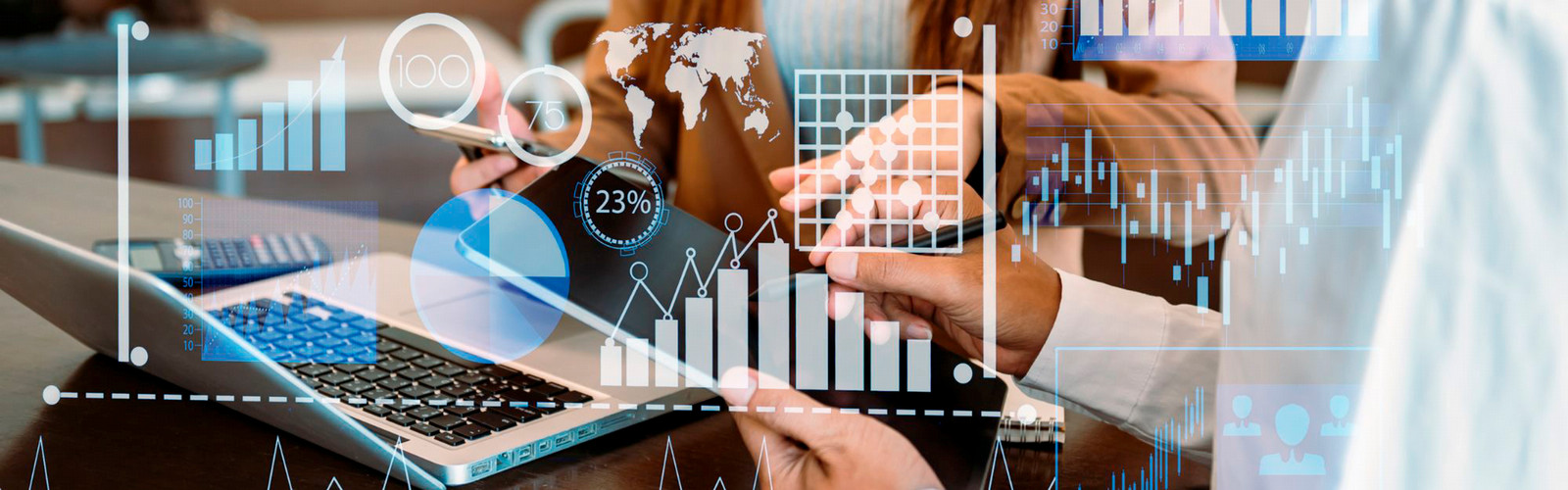 People working with graphs and charts