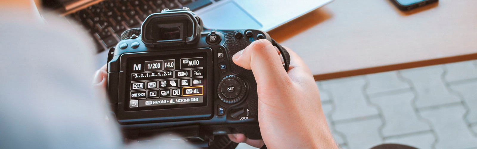 Man with new digital camera