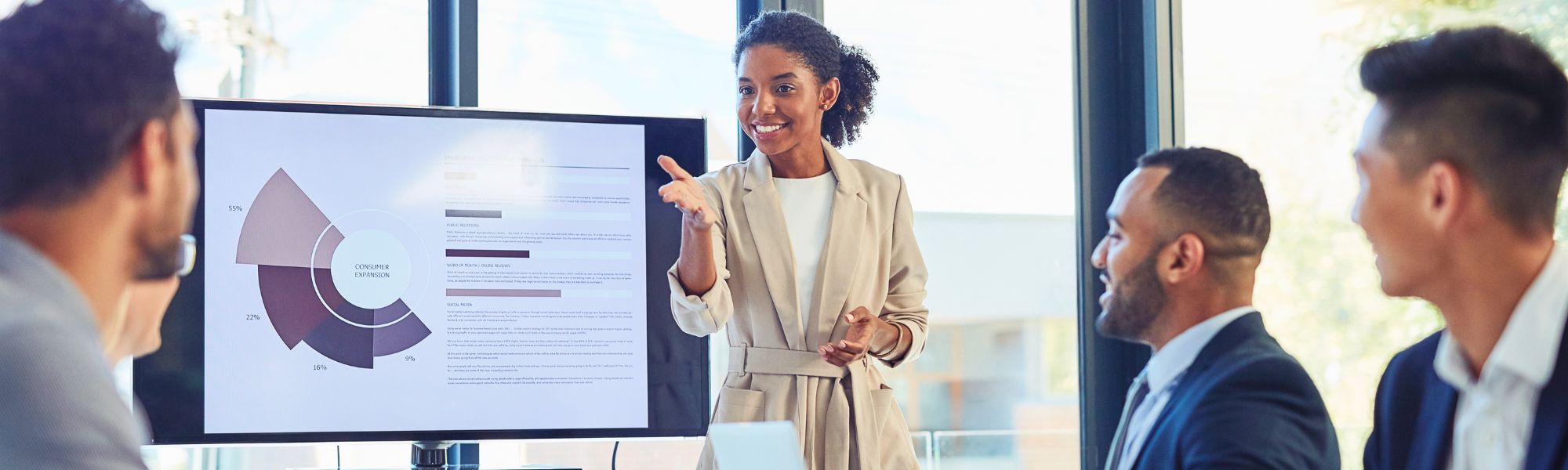 Young woman making a presentation