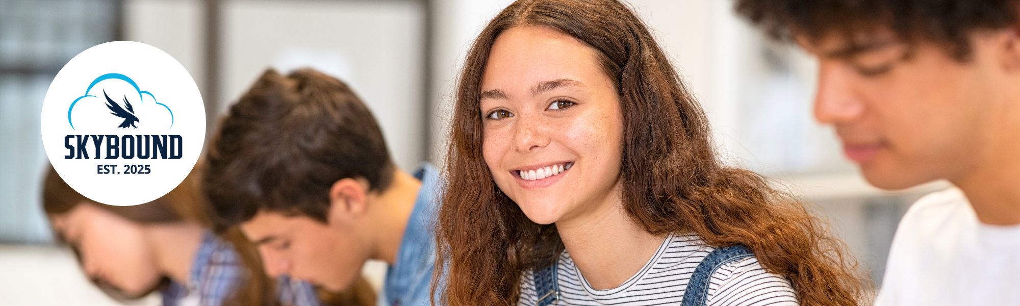 Smiling young girl in a classroom
