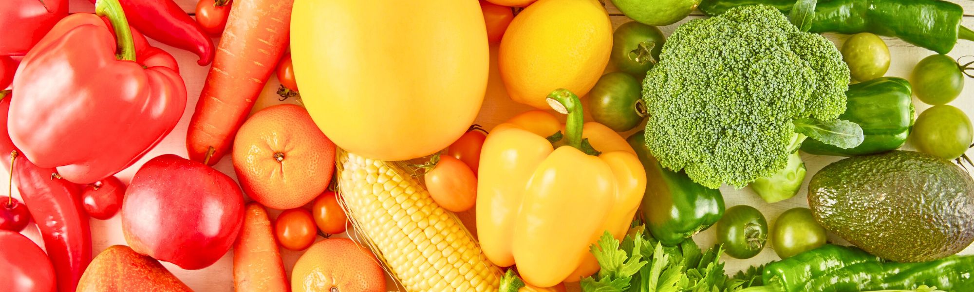 Colorful vegetables and fruits