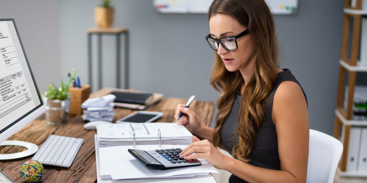Woman bookkeeping