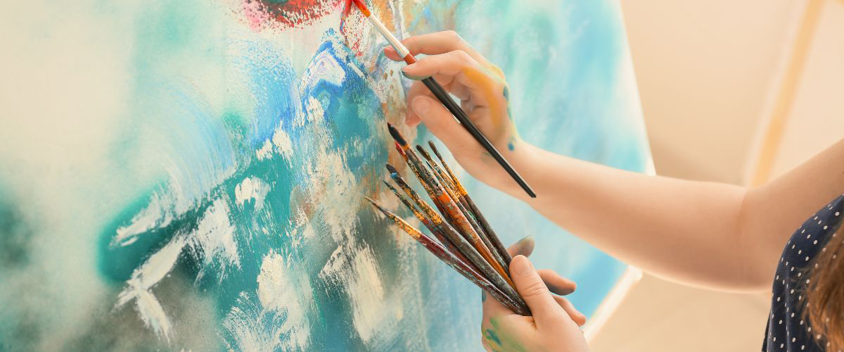 Artist drawing a picture