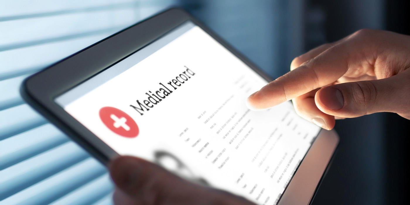 Person viewing a digital medical record