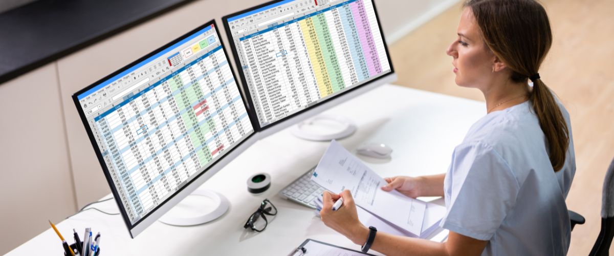 Medical coder working