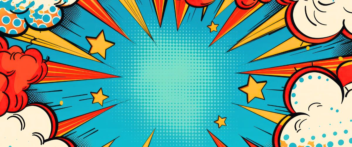 Comical explosion with vibrant colors