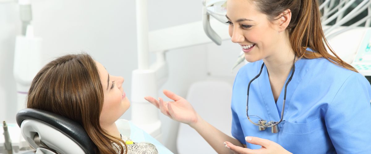 Friendly dental assistant