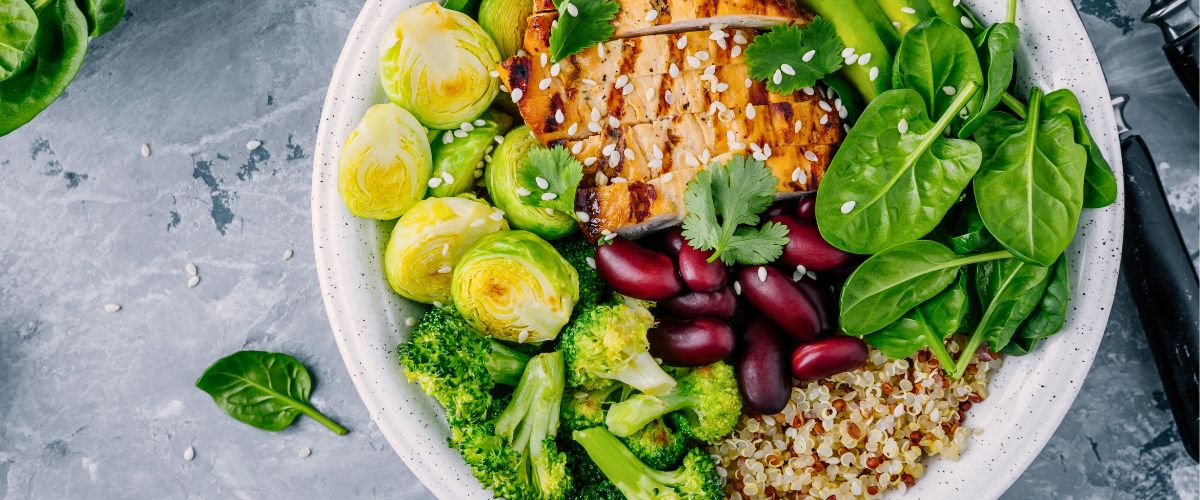 A plate full of healthy food