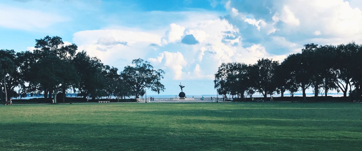 A monument statue in the Memorial Park