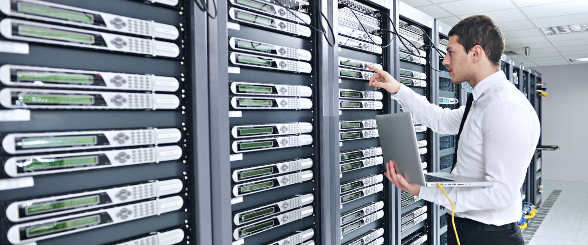 IT technician working with networks