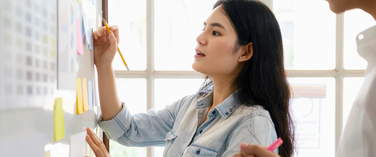 Young woman managing a project