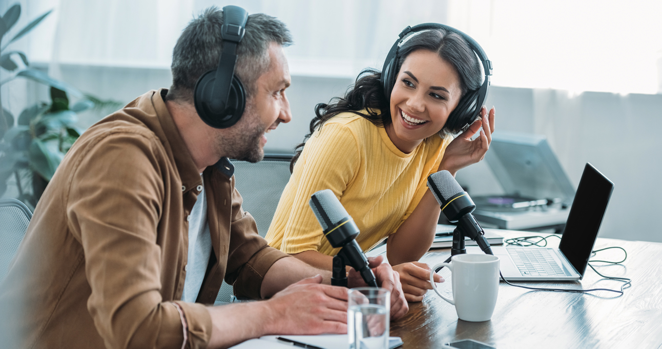 People making a podcast