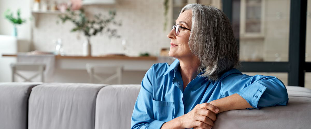 Senior woman thinking