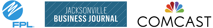 Sponsors logos—FPL, Jacksonville Business Journal, and Comcast