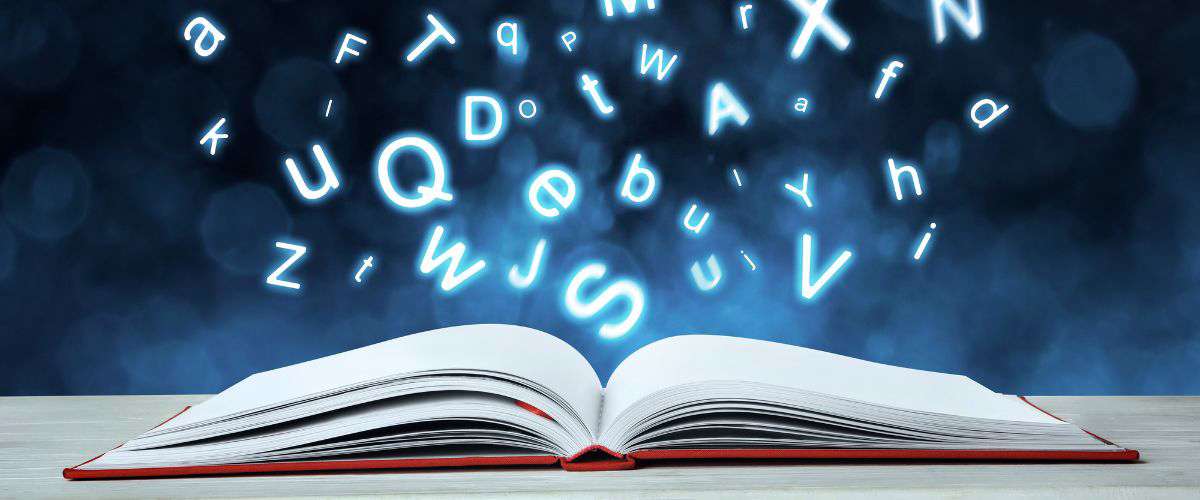 Book with letters