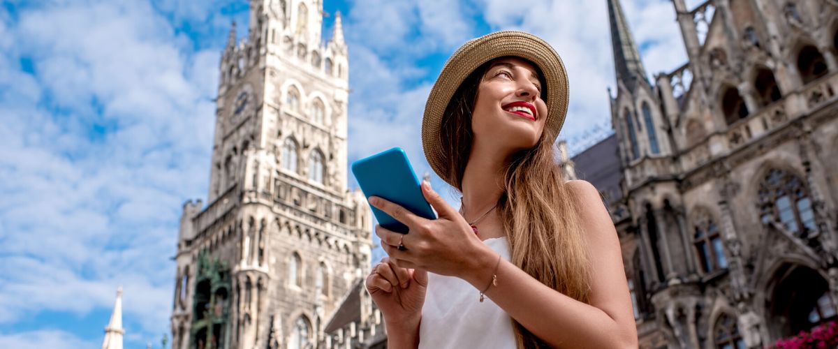 Woman traveling abroad
