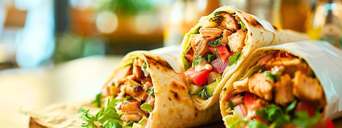 Chicken wraps with vegetables