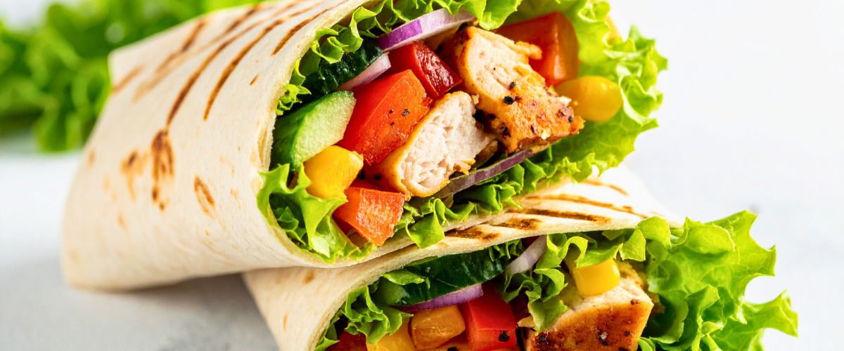 Wraps with colorful vegetables