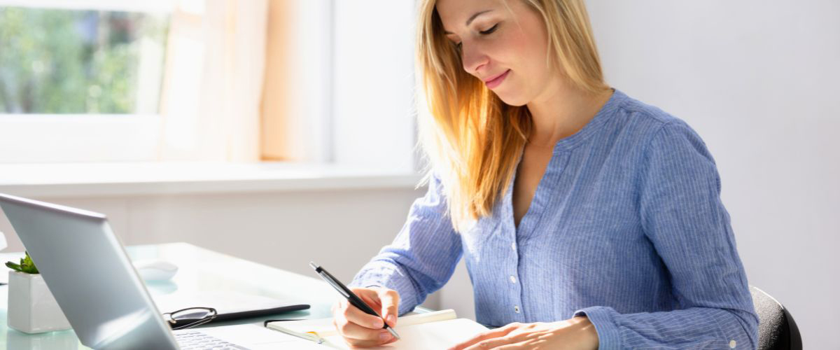 Woman writing