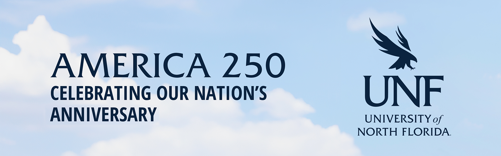 america 250 celebrating our nations anniversary with unf logo