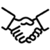 handshake blue icon