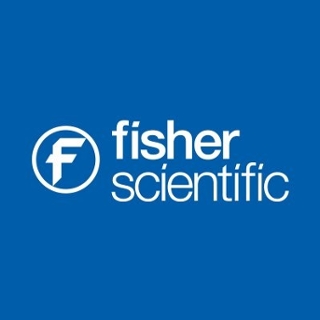 Fisher Scientific logo on blue background