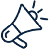 megaphone blue icon