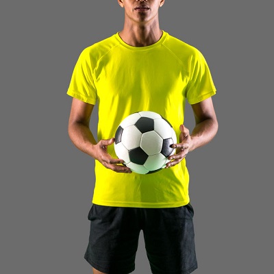 person holding a soccer ball
