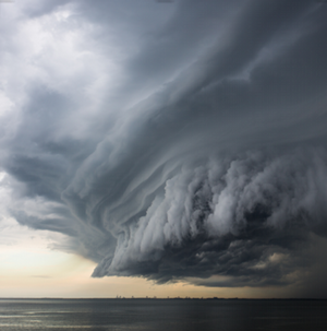 storm clouds over the ocean