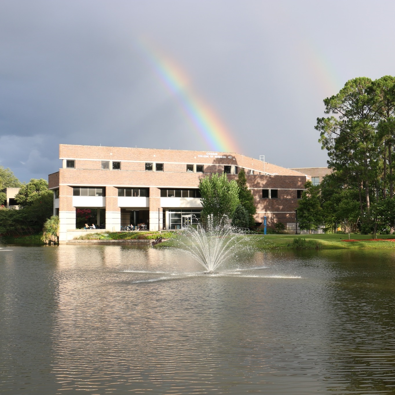 Rainbow over a unf building