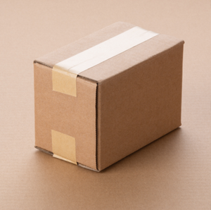 taped up cardboard box