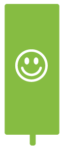 Smiley face on vertical banner