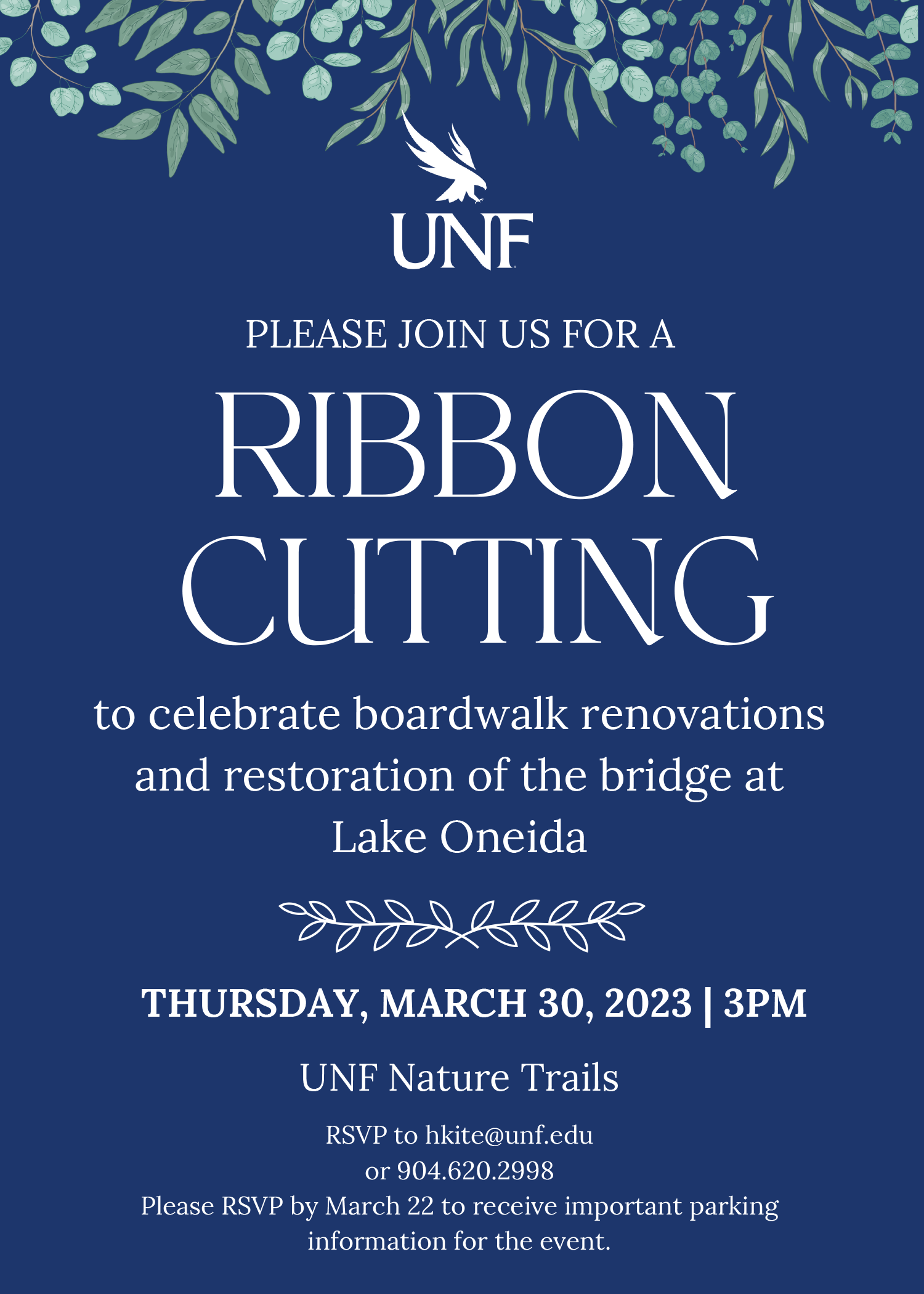 Ribbon Cutting Invitation, long description available below image. 