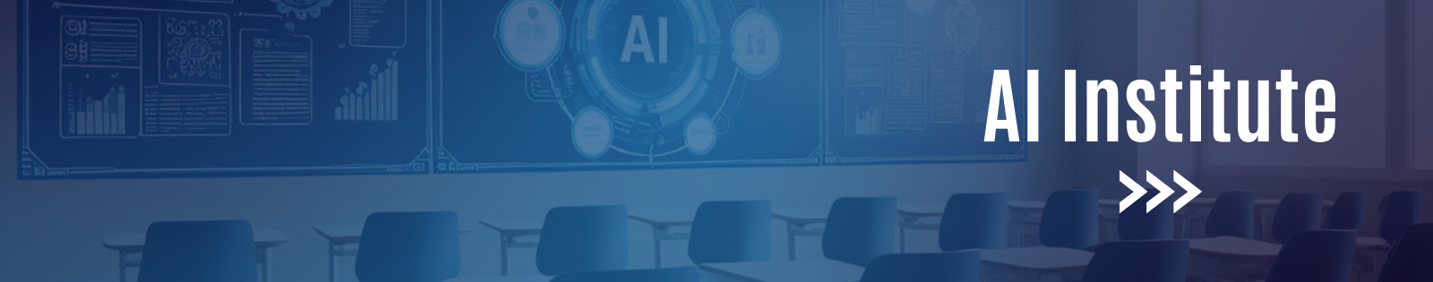 picture of classroom with AI on the chalkboard at front