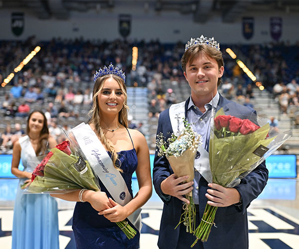 Fall 2025 Queen and King on the basketball court