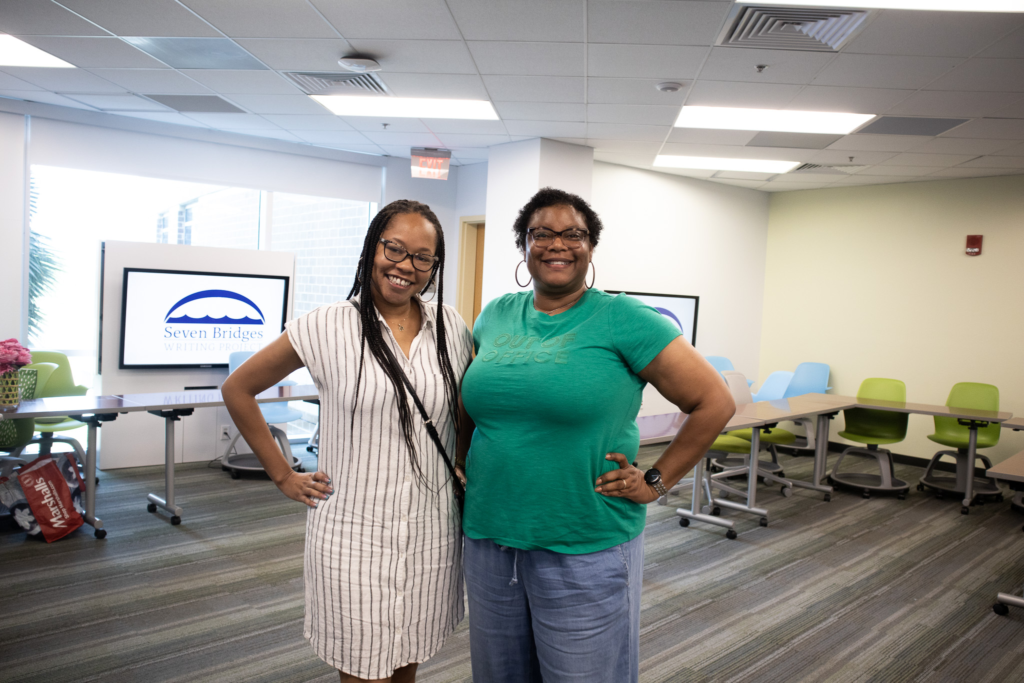 Two students stand together during the Seven Bridges Summer Institute. 