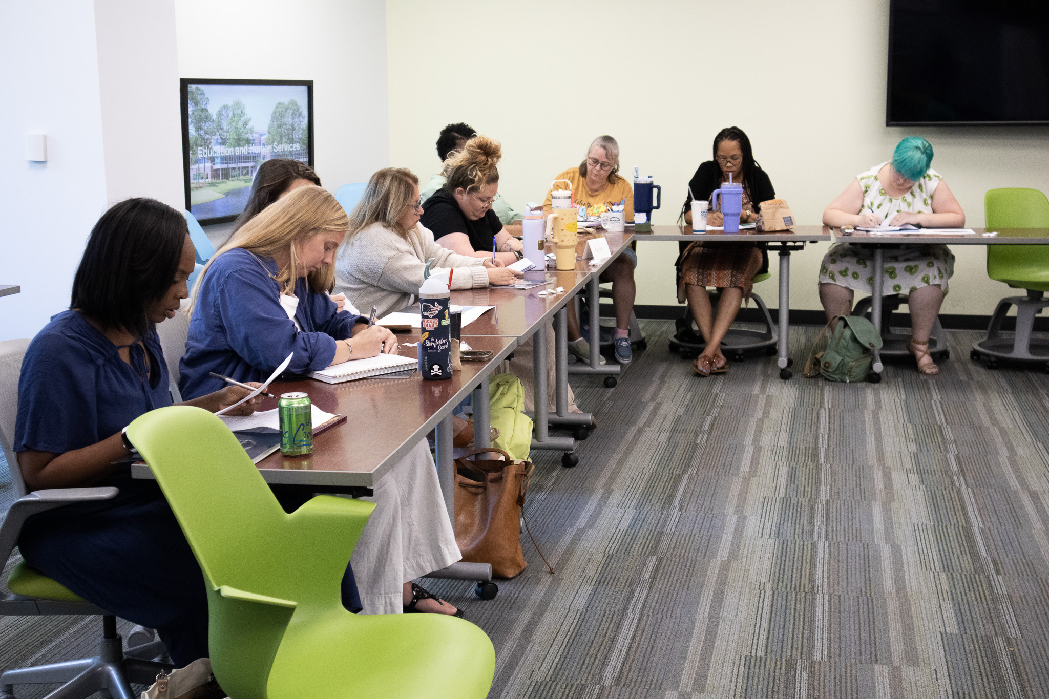 Students write during the Seven Bridges Summer Institute.